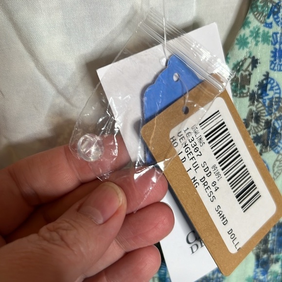 Carve Designs Vengeful Blue V-Neck Flutter Cap Sleeve Dress Sand Dollars Size 4 - Picture 7 of 11